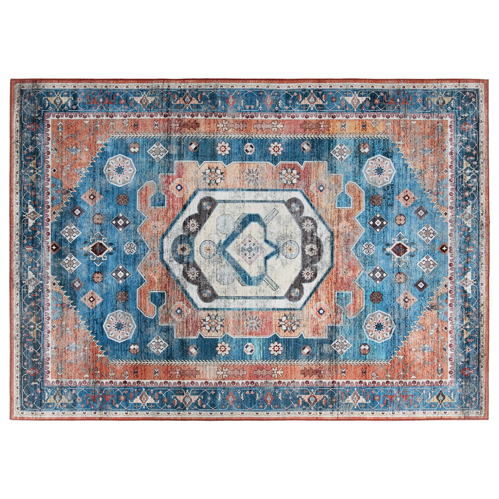 Giantex Area Rug, Easy to Clean Comfy Chic Vintage Floor Decoration Large Boho Area Carpet Rugs