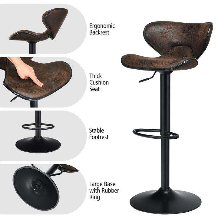 Vintage Barstools, Swivel Bar Stool - Giantex