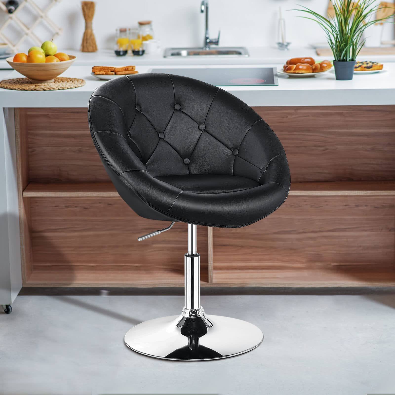 Giantex Swivel Round Tufted Vanity Chair, Set of 2 Height Adjustable