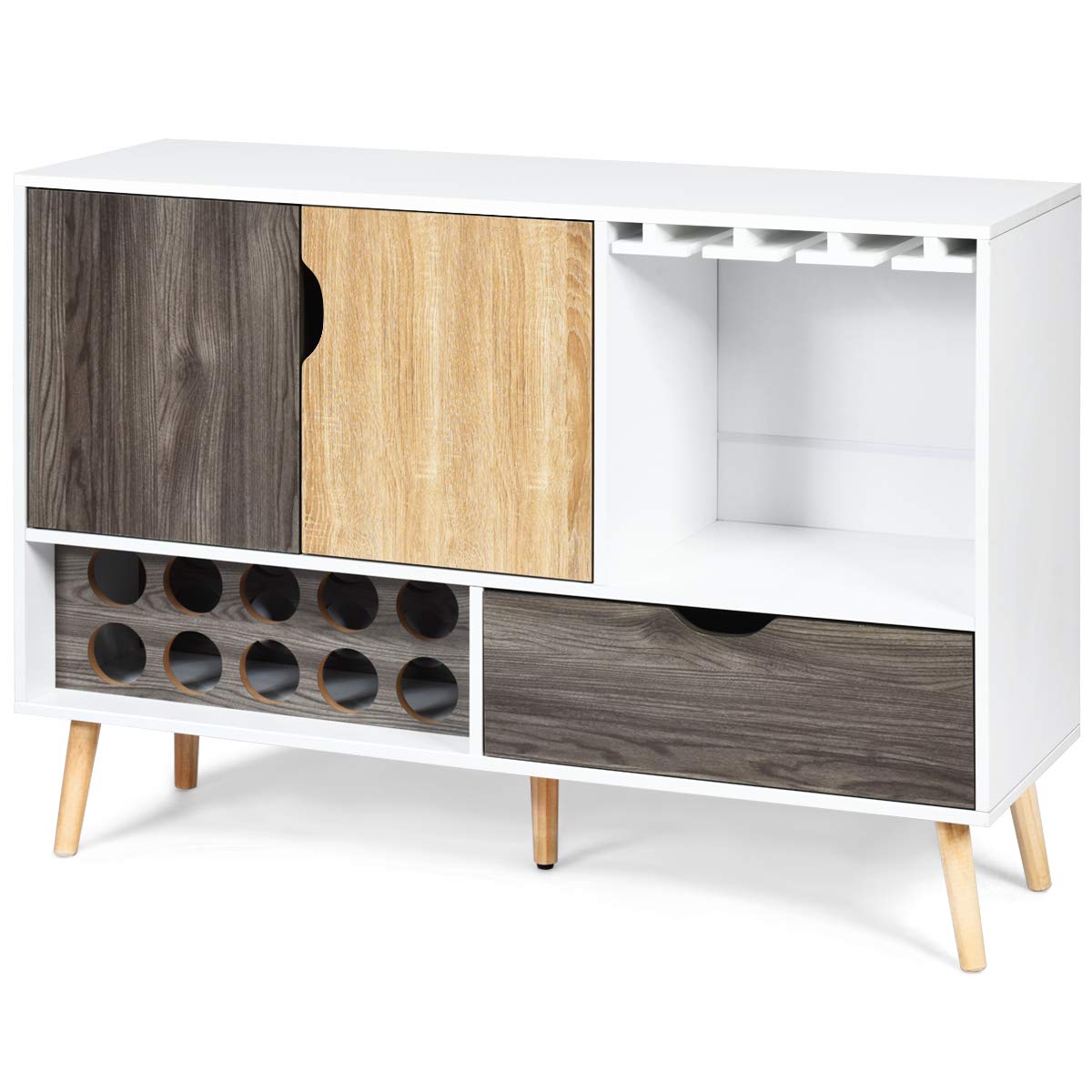 Buffet Sideboard, Storage Credenza, Wood Console Table