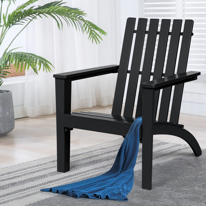 Giantex Wooden Adirondack Chair W/Ergonomic Design Outdoor Chair for Yard