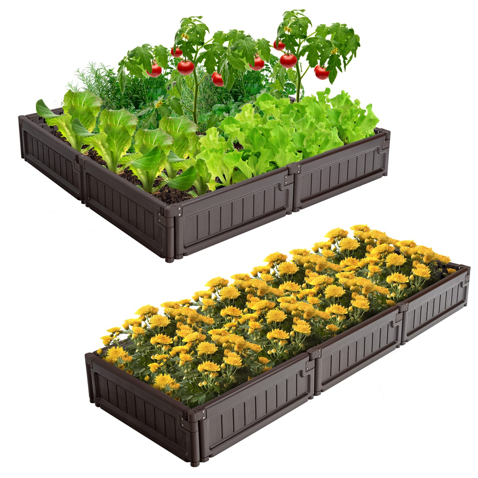 4x4 Ft Planter Raised Bed, Octagon Garden Bed for Vegetable Flower Succulents Fruits