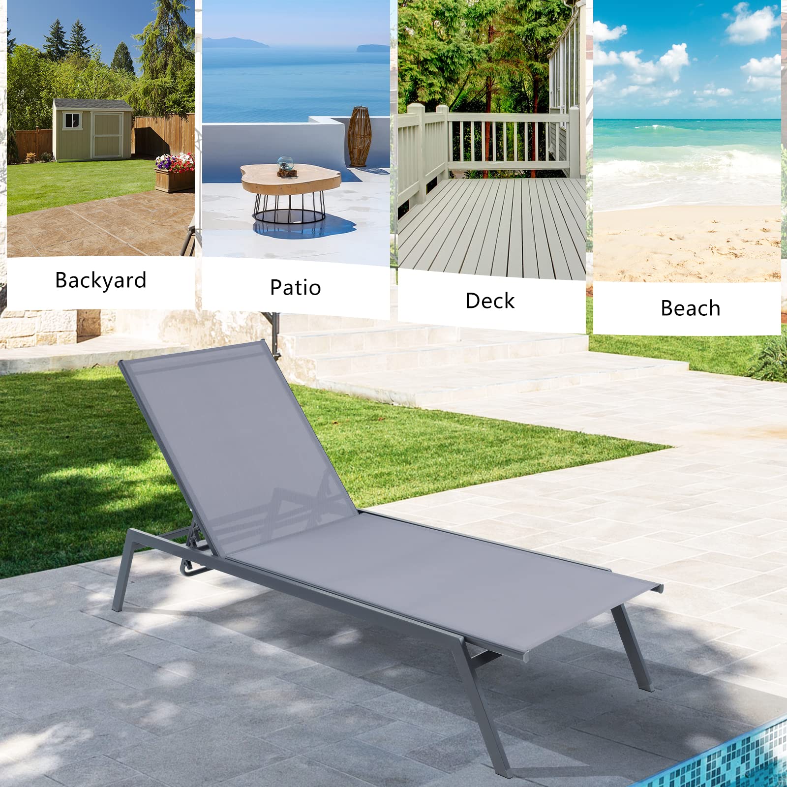 Giantex Patio Chaise Lounge Chair