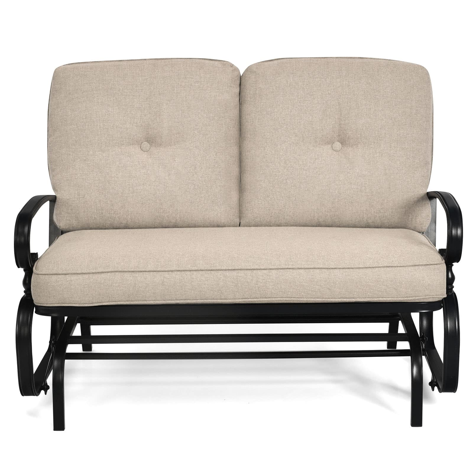 Giantex Outdoor Glider Bench Patio Loveseat with Cushions