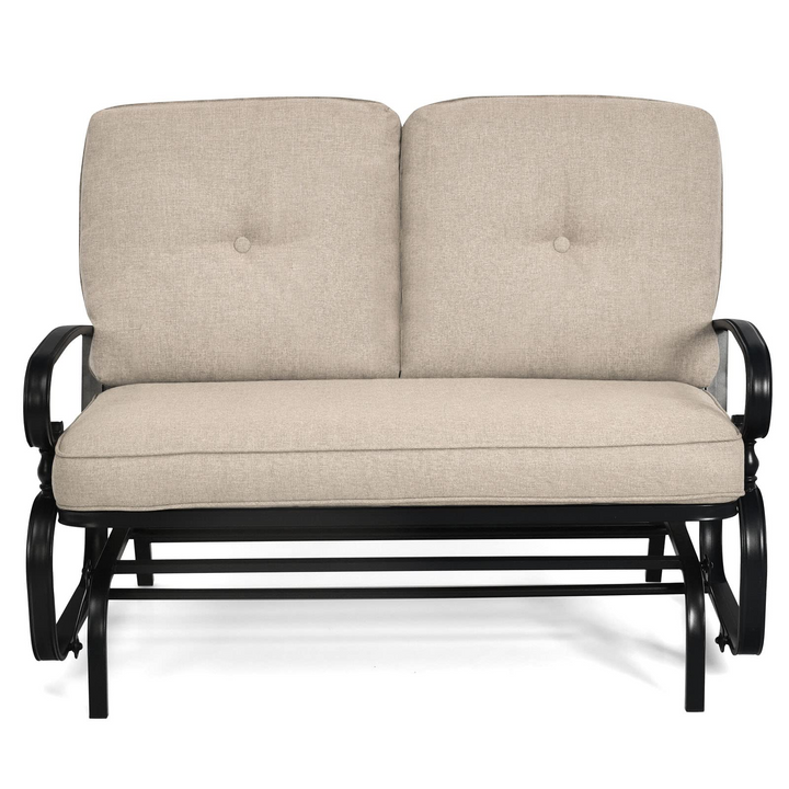 Giantex Outdoor Glider Bench Patio Loveseat with Cushions