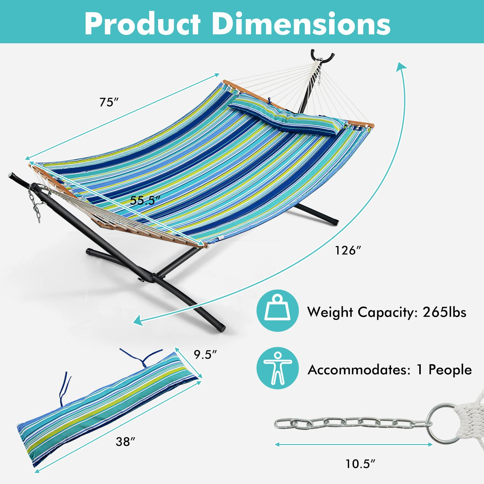 Hammock Swing Camping Hammock for Stand with Spreader Bar