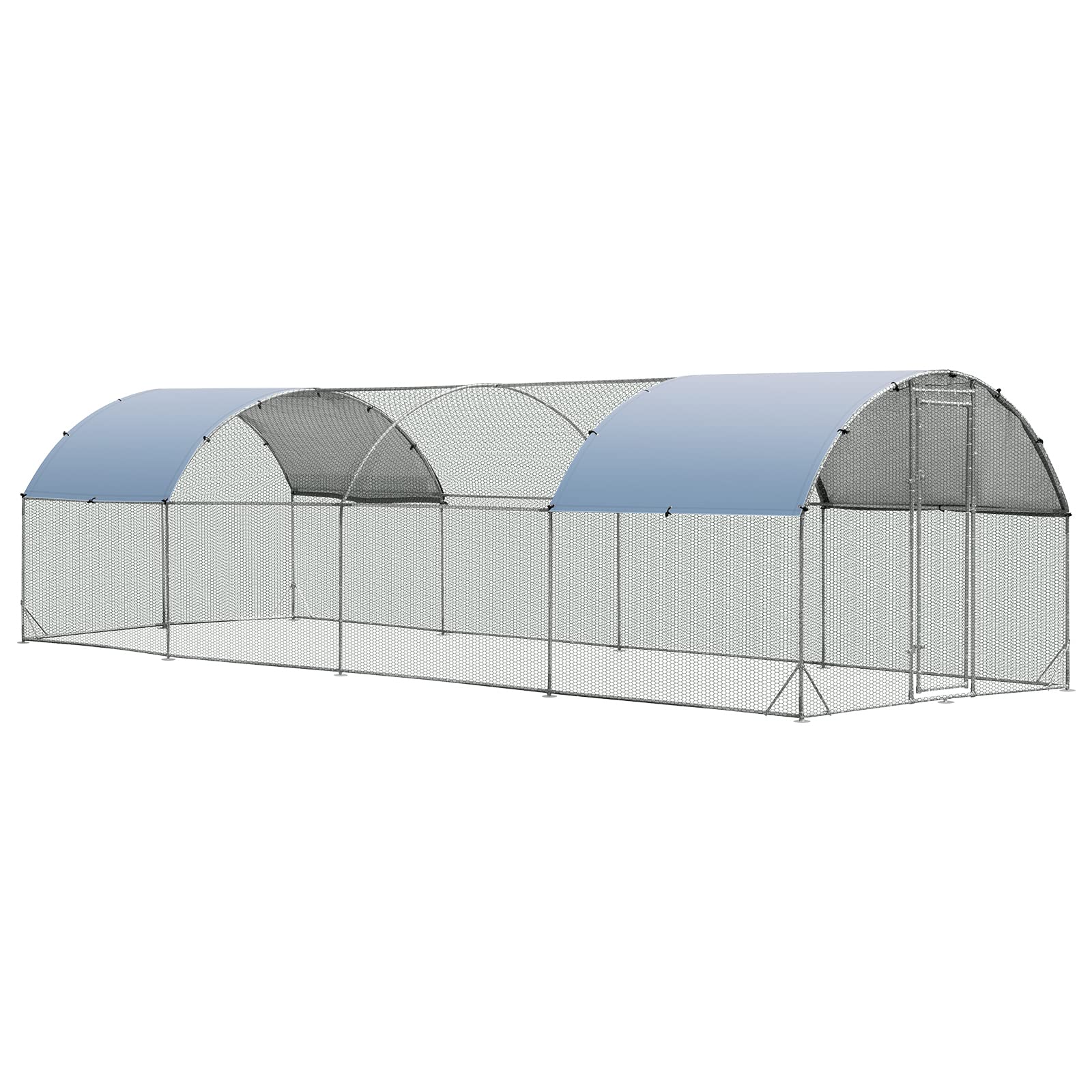 Giantex Large Metal Chicken Coop, Dome Shaped Poultry Cage Hen Run House Rabbits Habitat for Backyard Farm Outdoor