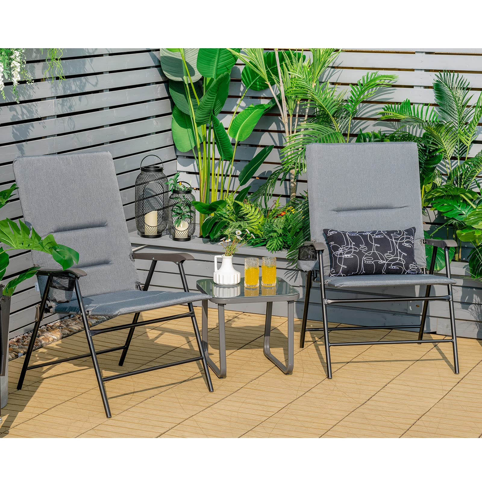 Giantex Folding Patio Chairs, Outdoor Lawn Chairs