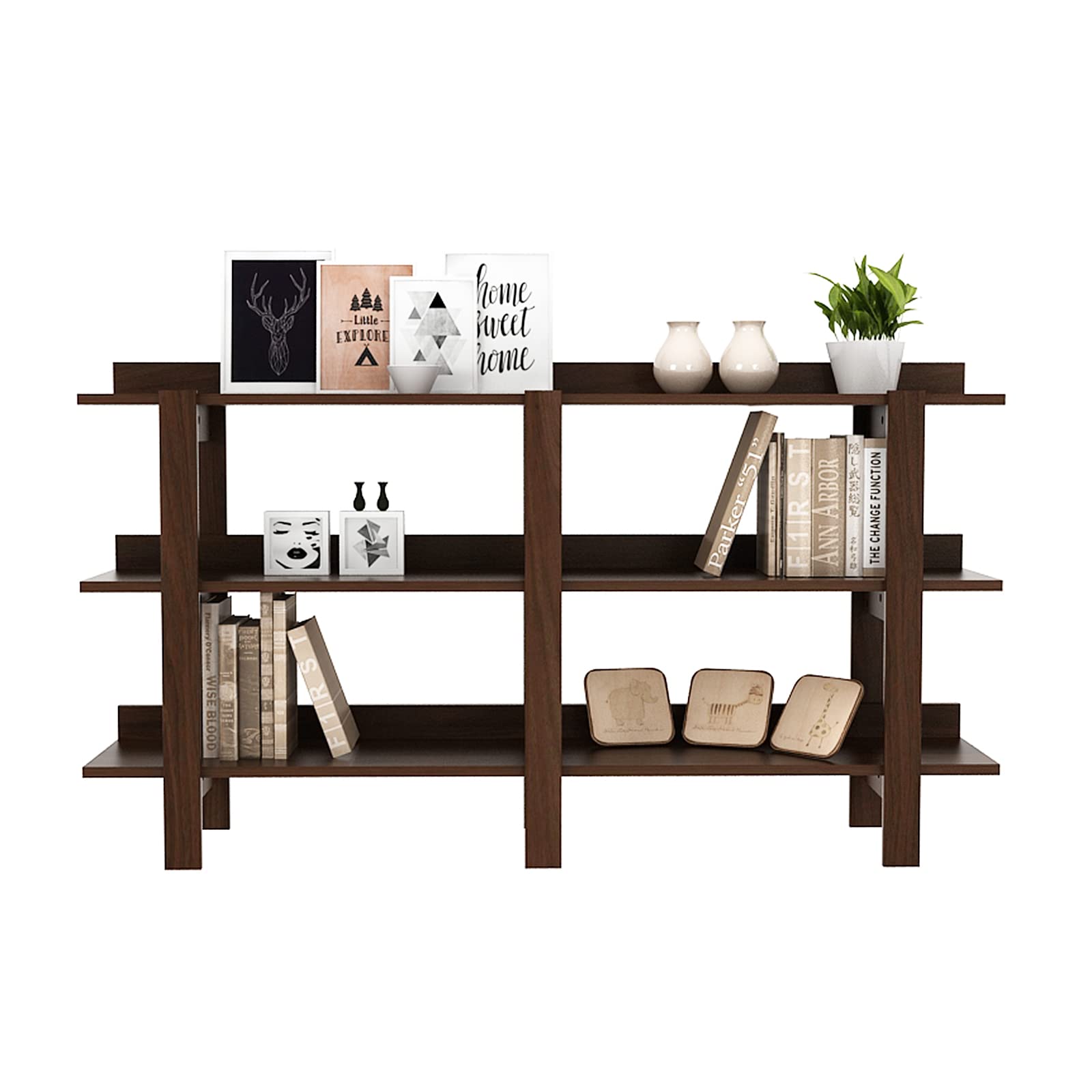Giantex Console Table, Vintage 59inch Long Sofa Table with 3-Tier Open Shelf
