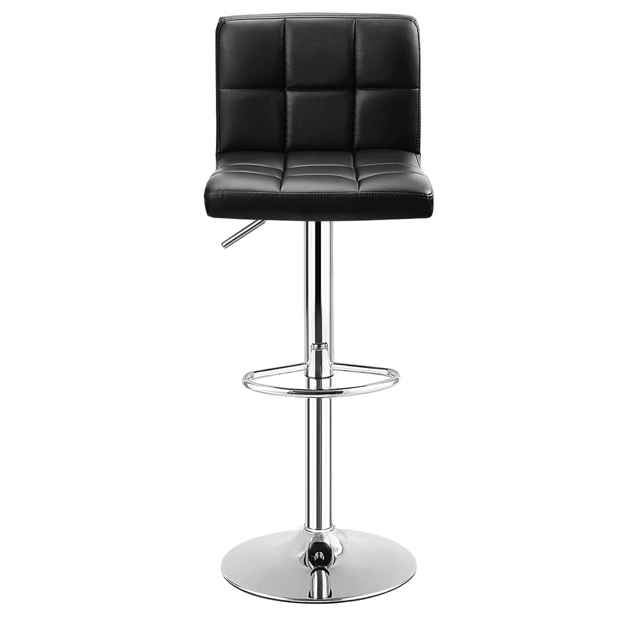 Giantex Bar Stool, Modern Swivel Adjustable Armless Barstools, Square Counter Height PU Leather Bar Stools