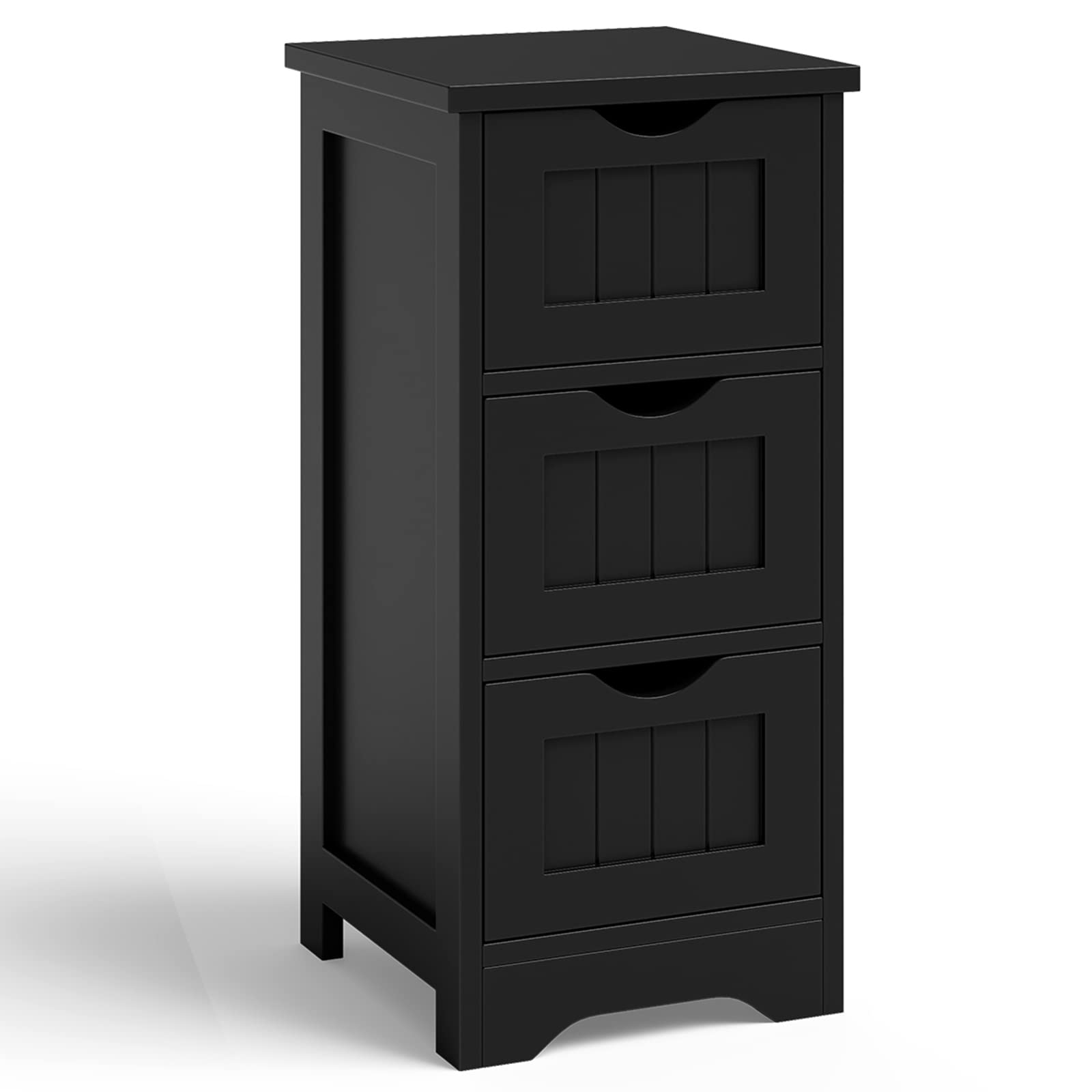 Giantex Bathroom Floor Cabinet - Small Bathroom Storage Cabinet with 3 Removable Drawers