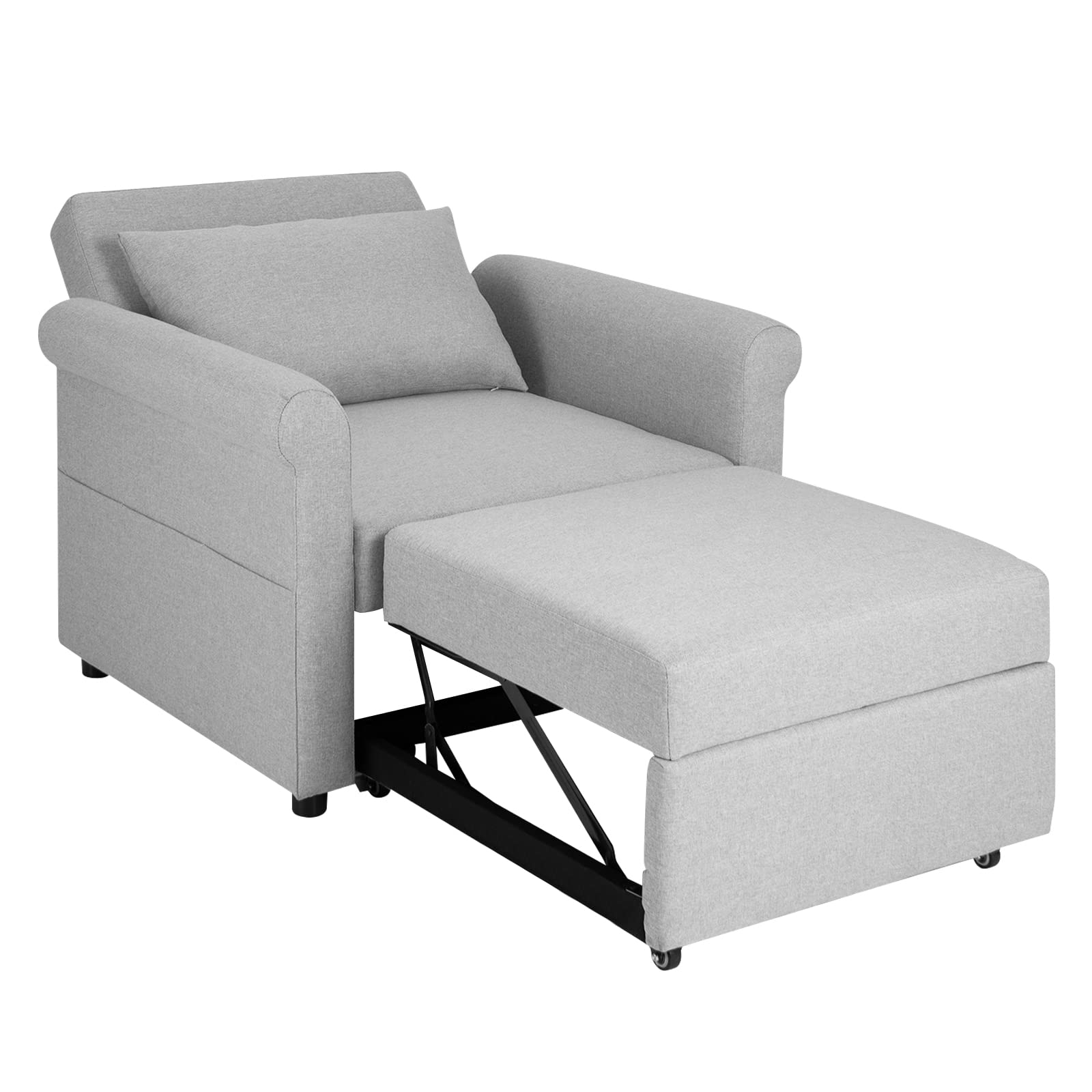 Giantex Convertible Sofa Sleeper - 3-in-1 Pull-Out Chair Bed, Adjustable Recliner Backrest