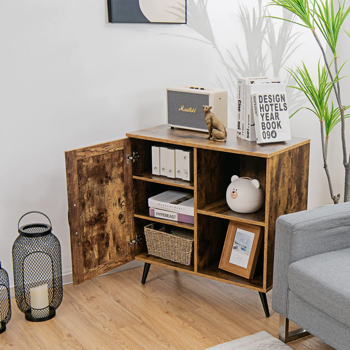 Giantex Mid-Century Storage Cabinet, Buffet Sideboard with Single Door & Adjustable Shelves