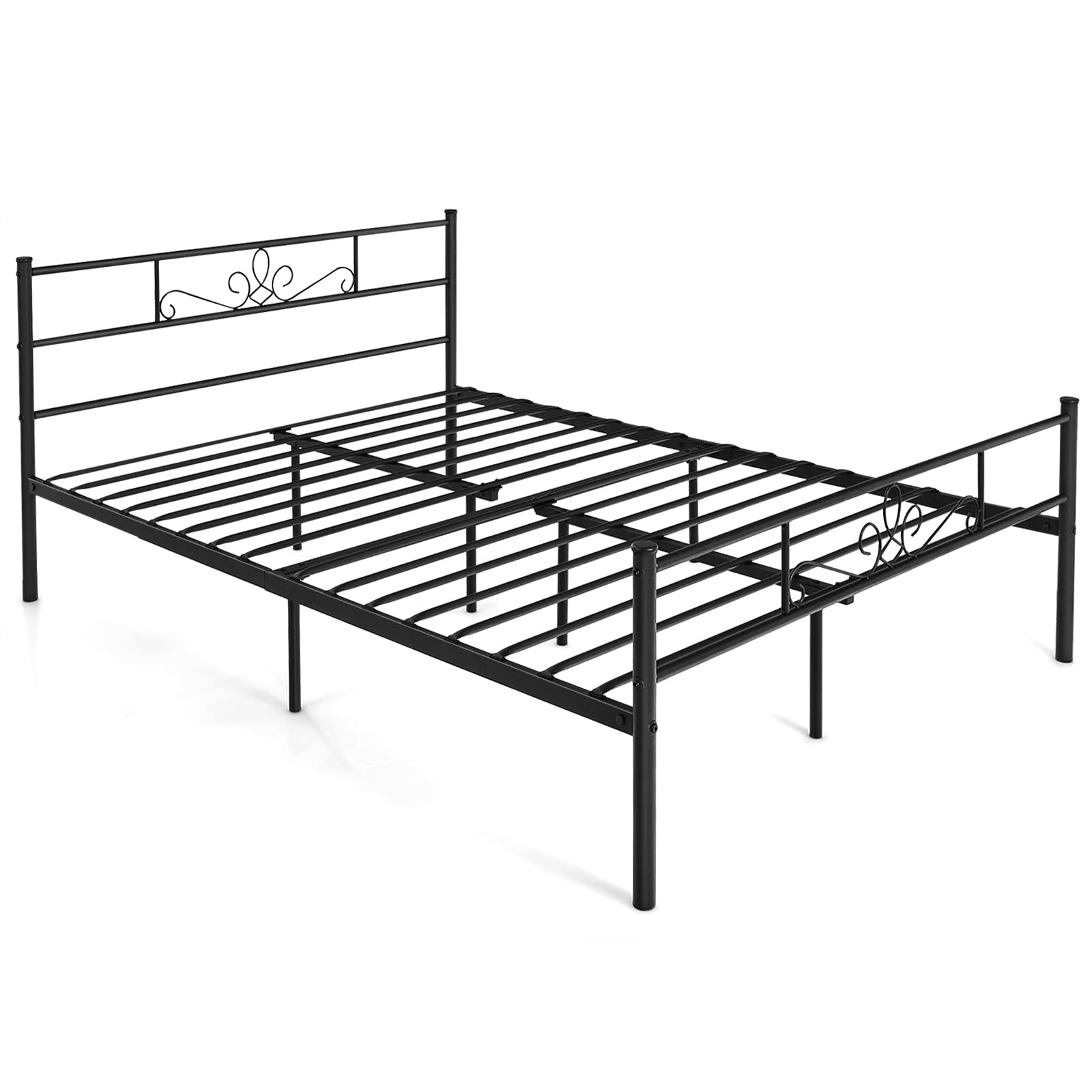 Mattress Foundation w/Heavy Duty Steel Slat Support, No Box Spring Needed