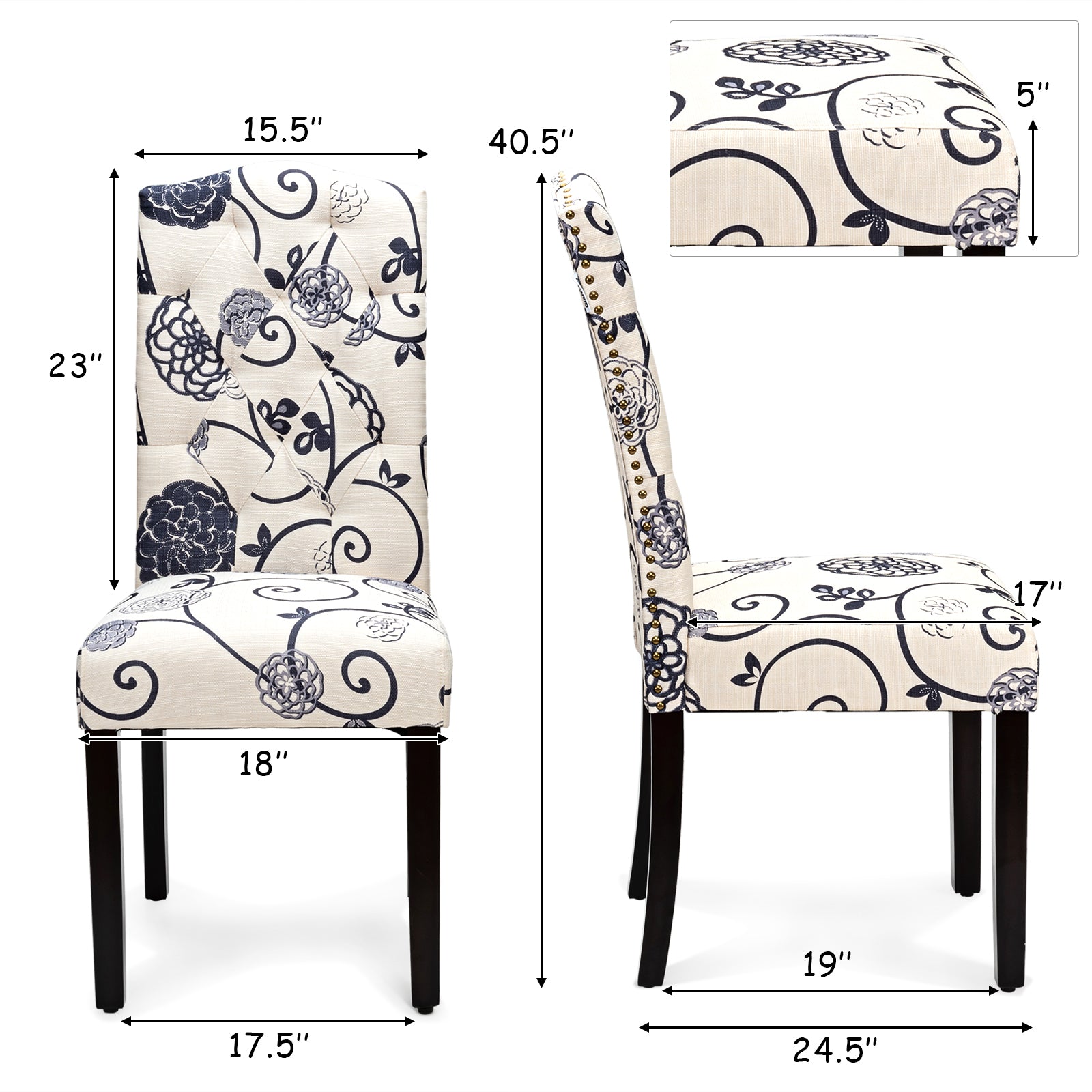 Giantex Parsons Chairs, Uphostered Kitchen Dining Chairs w/Wood Legs
