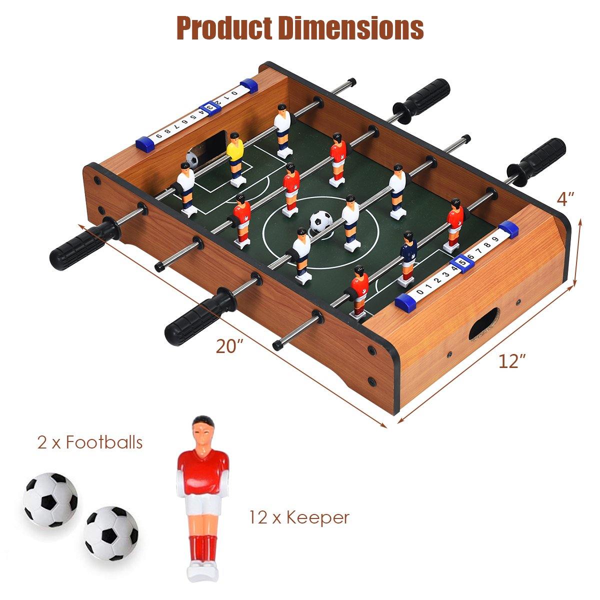 Giantex 20in Foosball Table , Mini Foosball Table Top w/ Score Keepers, 2 Balls - Giantexus