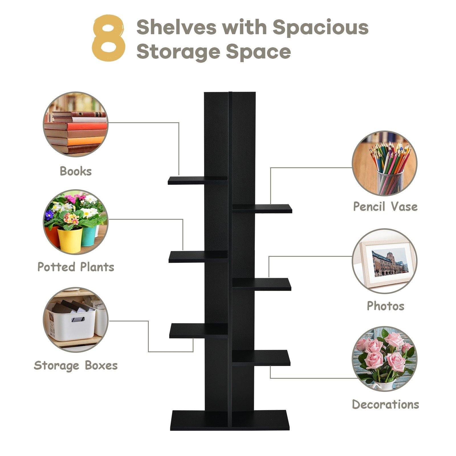 7-Tier Bookshelf, Multipurpose Storage Shelf 9.5 x 8 x 56 inches - Giantexus