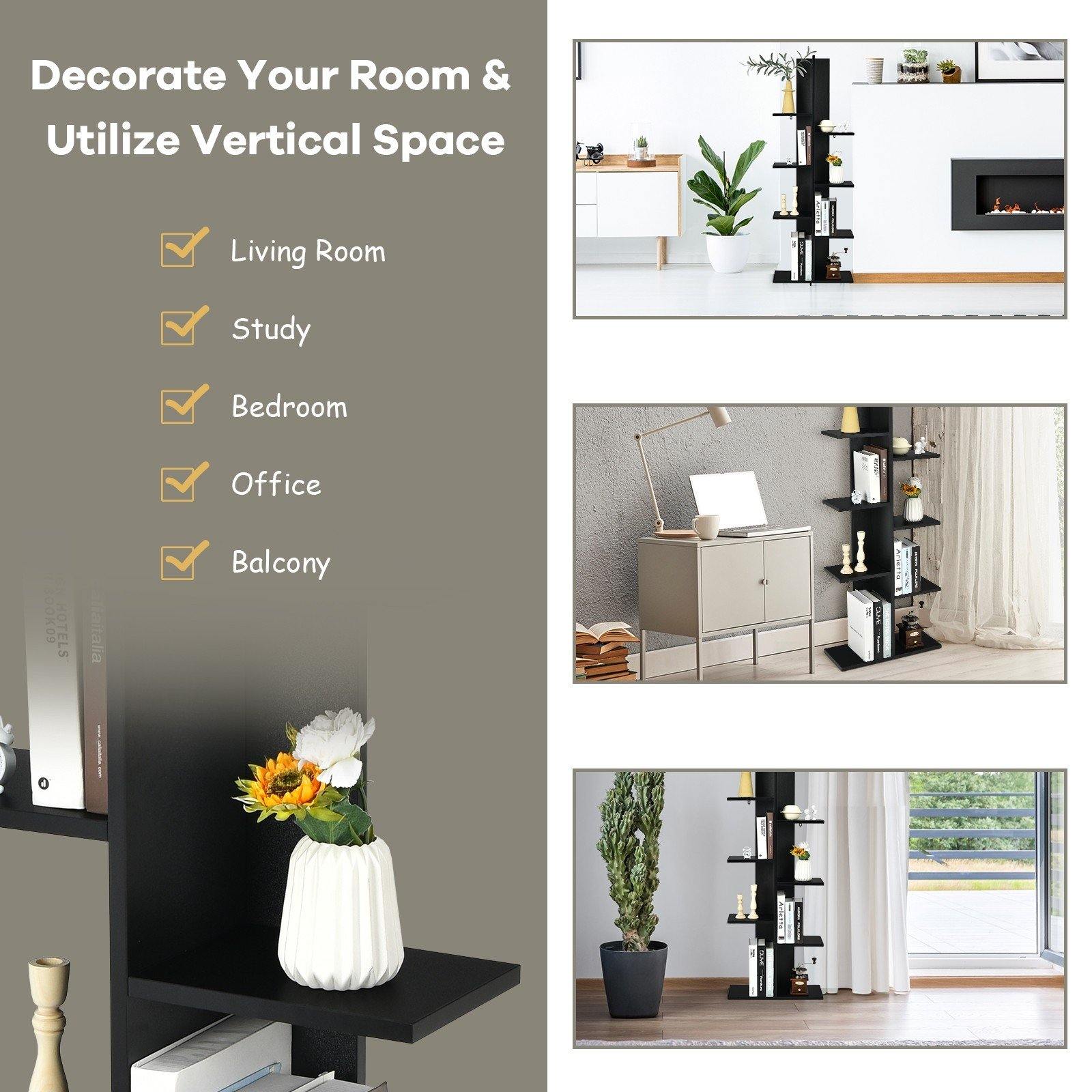 7-Tier Bookshelf, Multipurpose Storage Shelf 9.5 x 8 x 56 inches - Giantexus