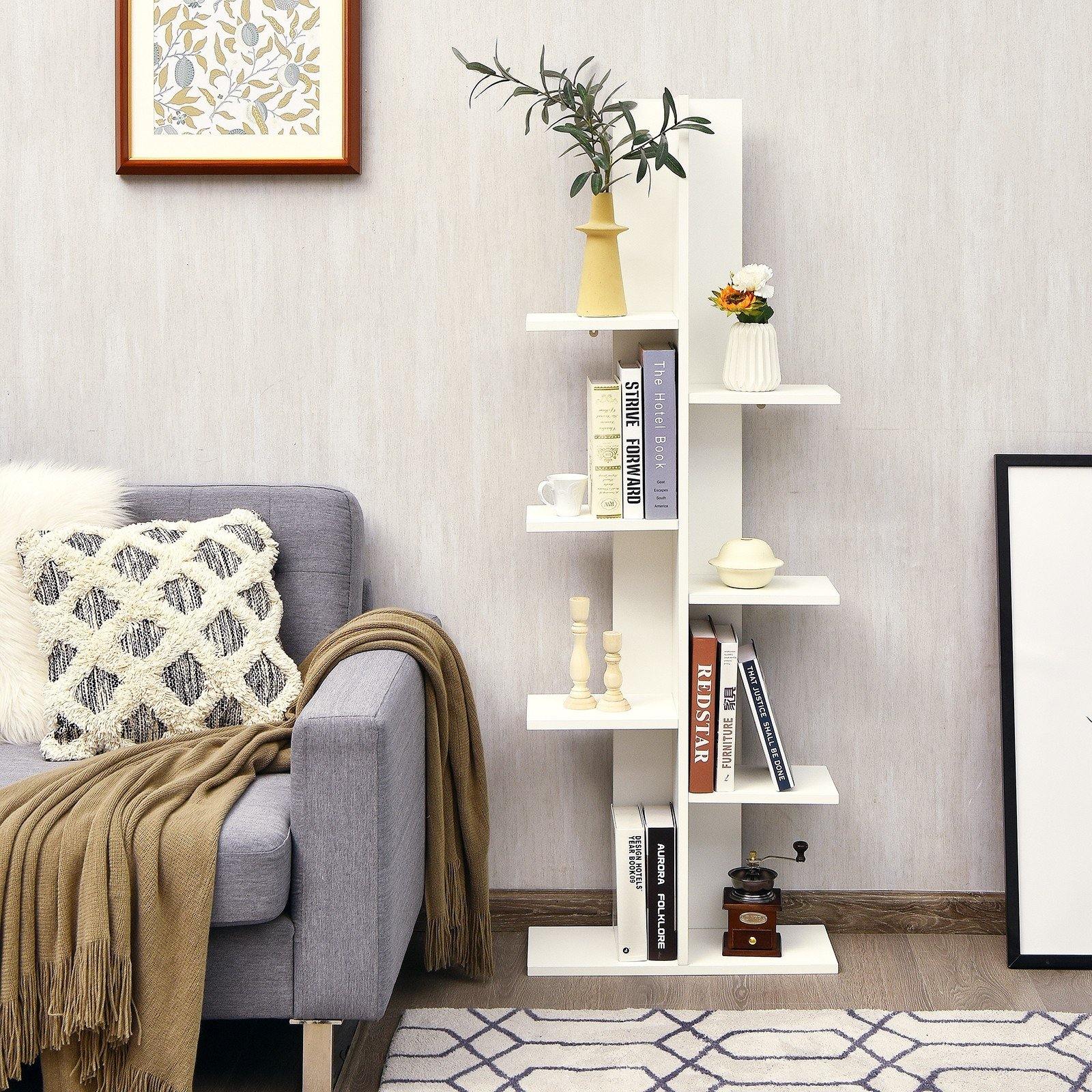 7-Tier Bookshelf, Multipurpose Storage Shelf 9.5 x 8 x 56 inches - Giantexus