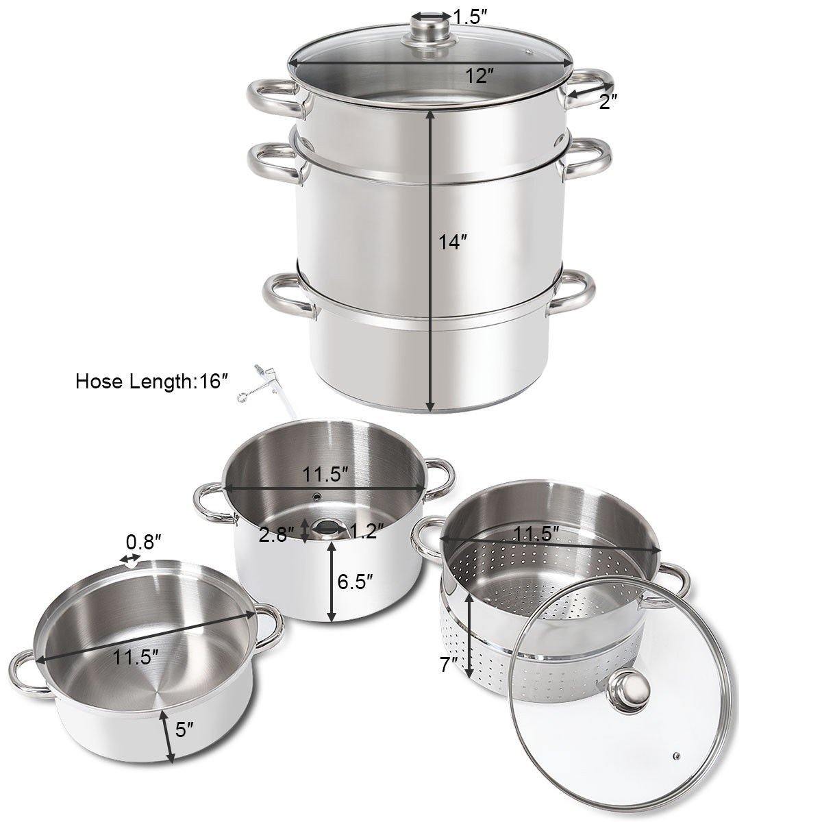 Giantex 11 Quarts Stainless Steel Steamer Pot