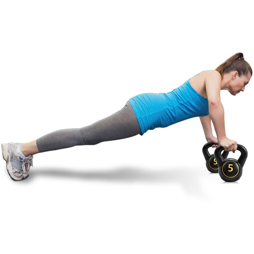 Giantex 3-Piece Kettlebell Weights Set, Weight Available 5,10,15 lbs????o?Black - Giantexus
