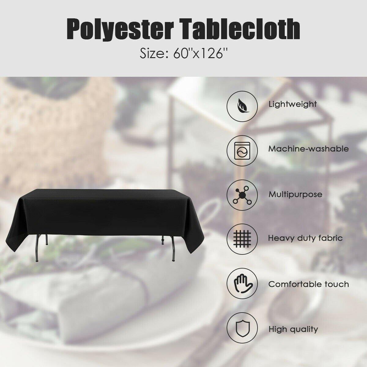 10PCS Rectangle Tablecloth, Machine-washable Polyester - Giantexus