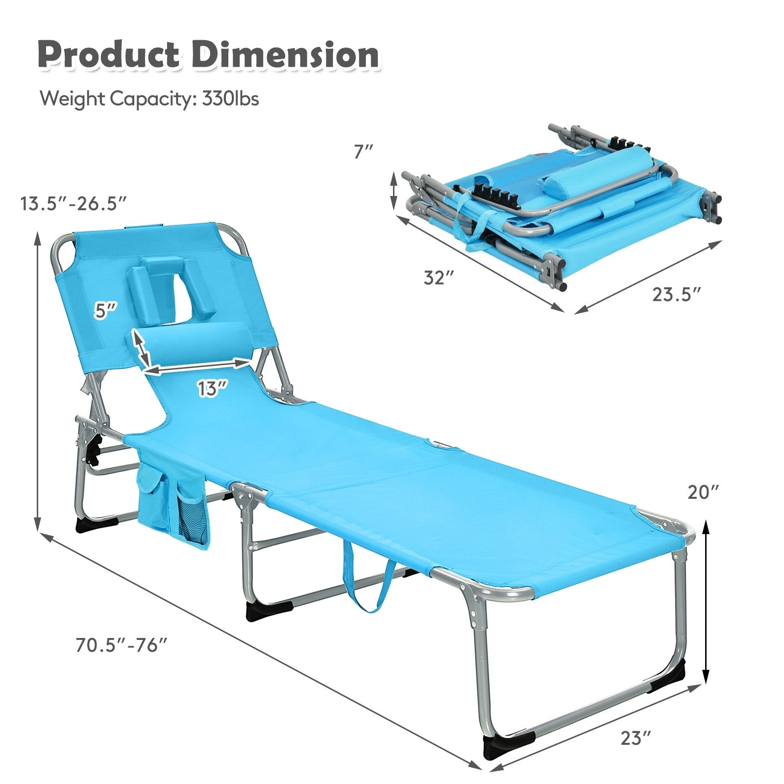 Beach Chaise Lounge Chair - Giantexus