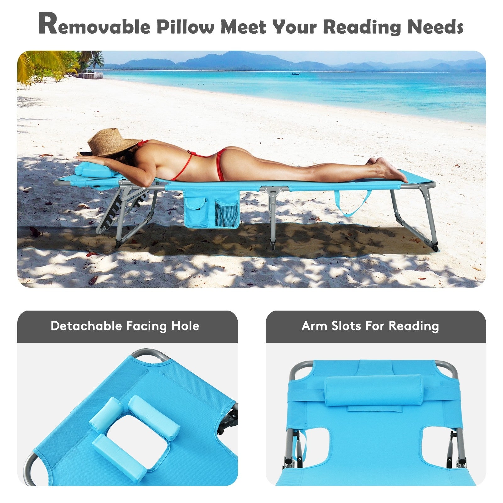 Beach Chaise Lounge Chair - Giantexus