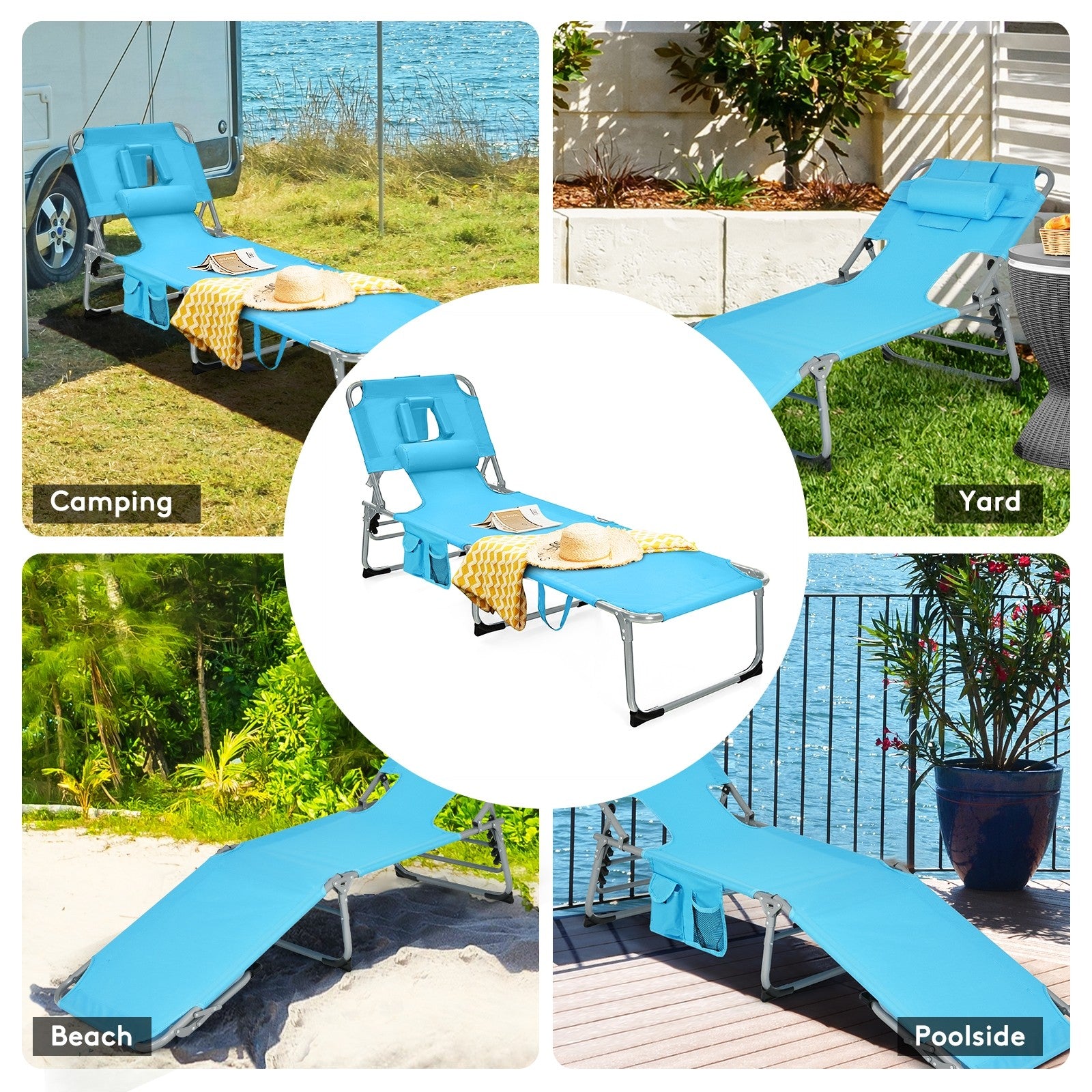 Beach Chaise Lounge Chair - Giantexus
