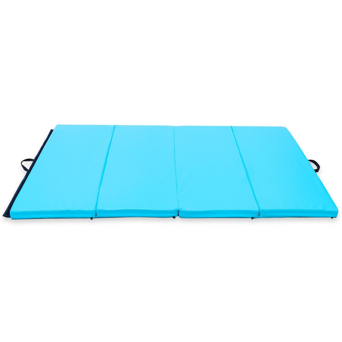 Giantex 6 ft x 4 ft Gymnastics Mat, Folding Anti-Tear Exercise Floor Mats W/Handles (Light Blue) - Giantexus