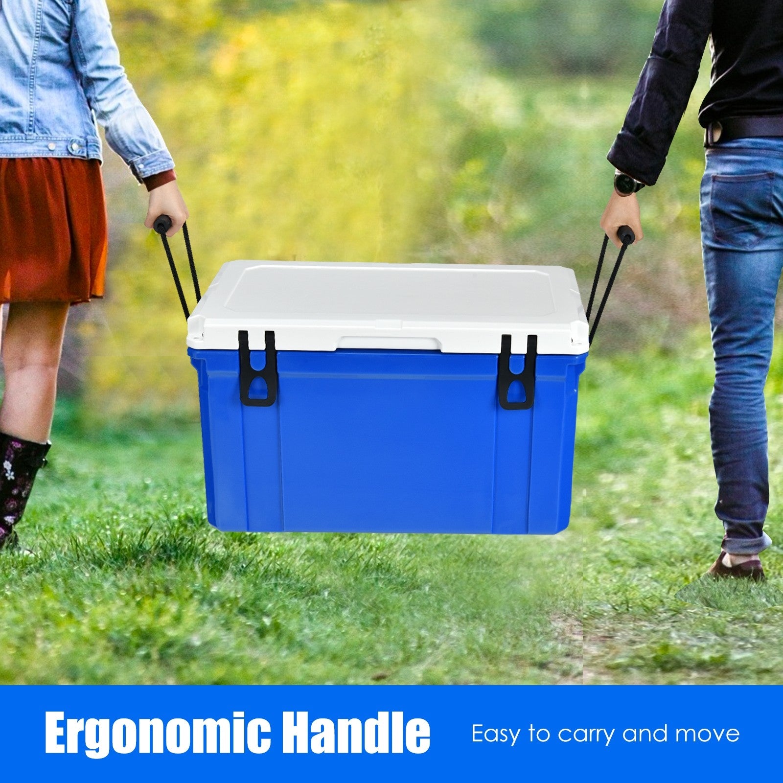 Giantex Portable Cooler, 3-4 Days Camping Ice Chest, 79/58 Quart