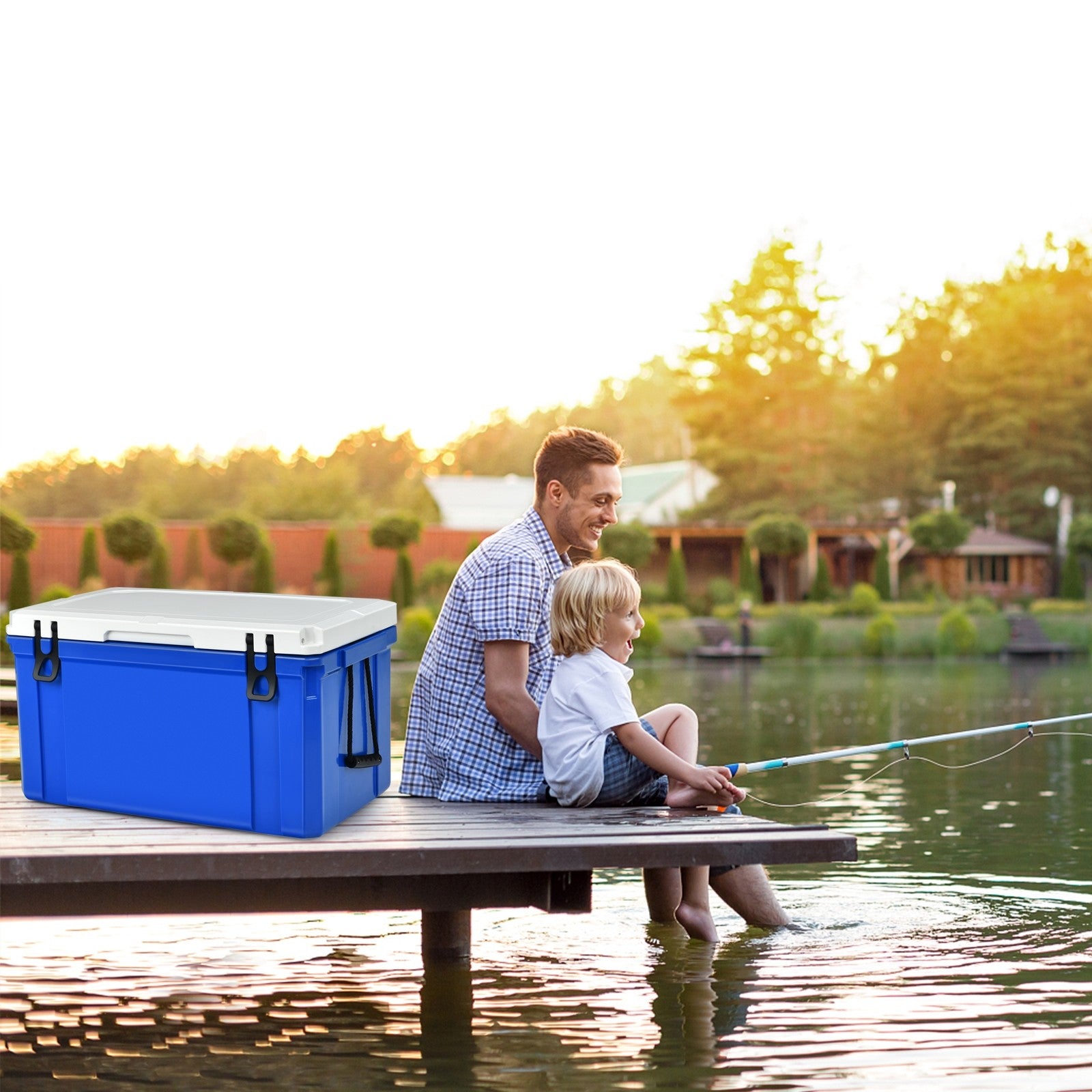 Giantex Portable Cooler, 3-4 Days Camping Ice Chest, 79/58 Quart