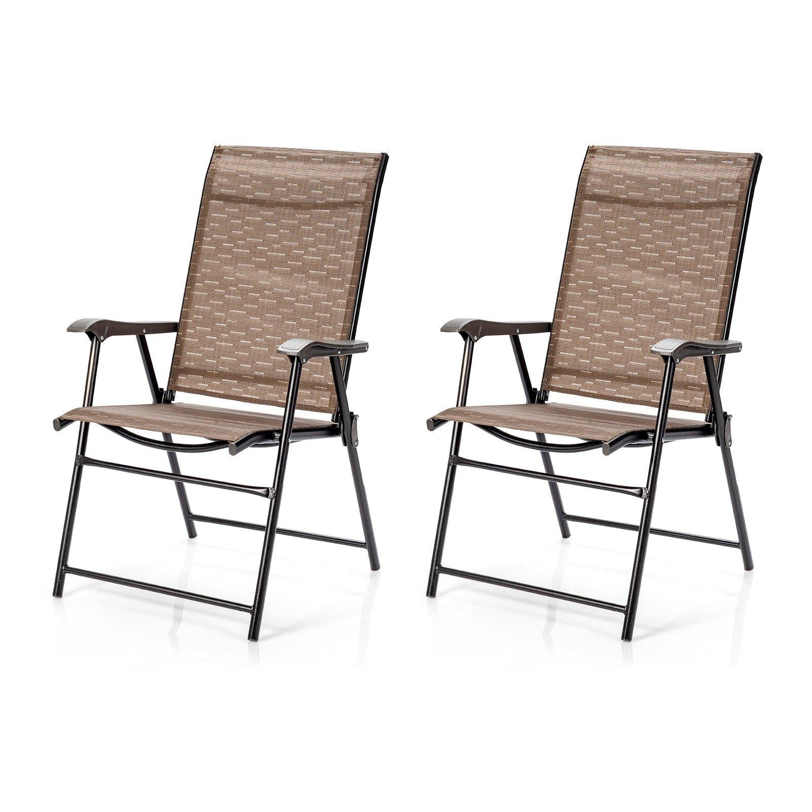 2-Pack Patio Dining Chairs, Portable Folding Chairs - Giantexus