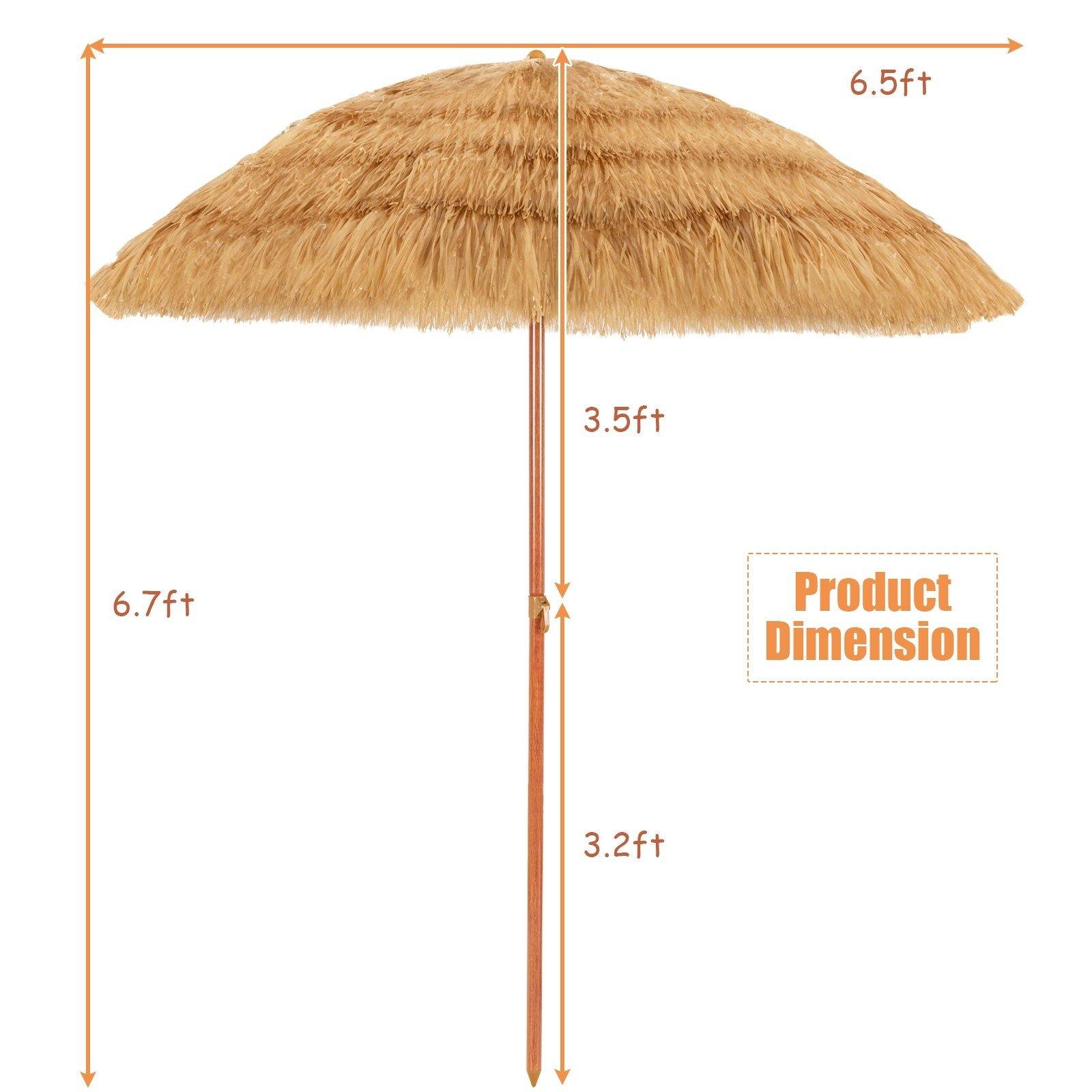 Giantex 6.5 Ft Thatched Patio Umbrella, Hawaiian Tiki Umbrella - Giantexus