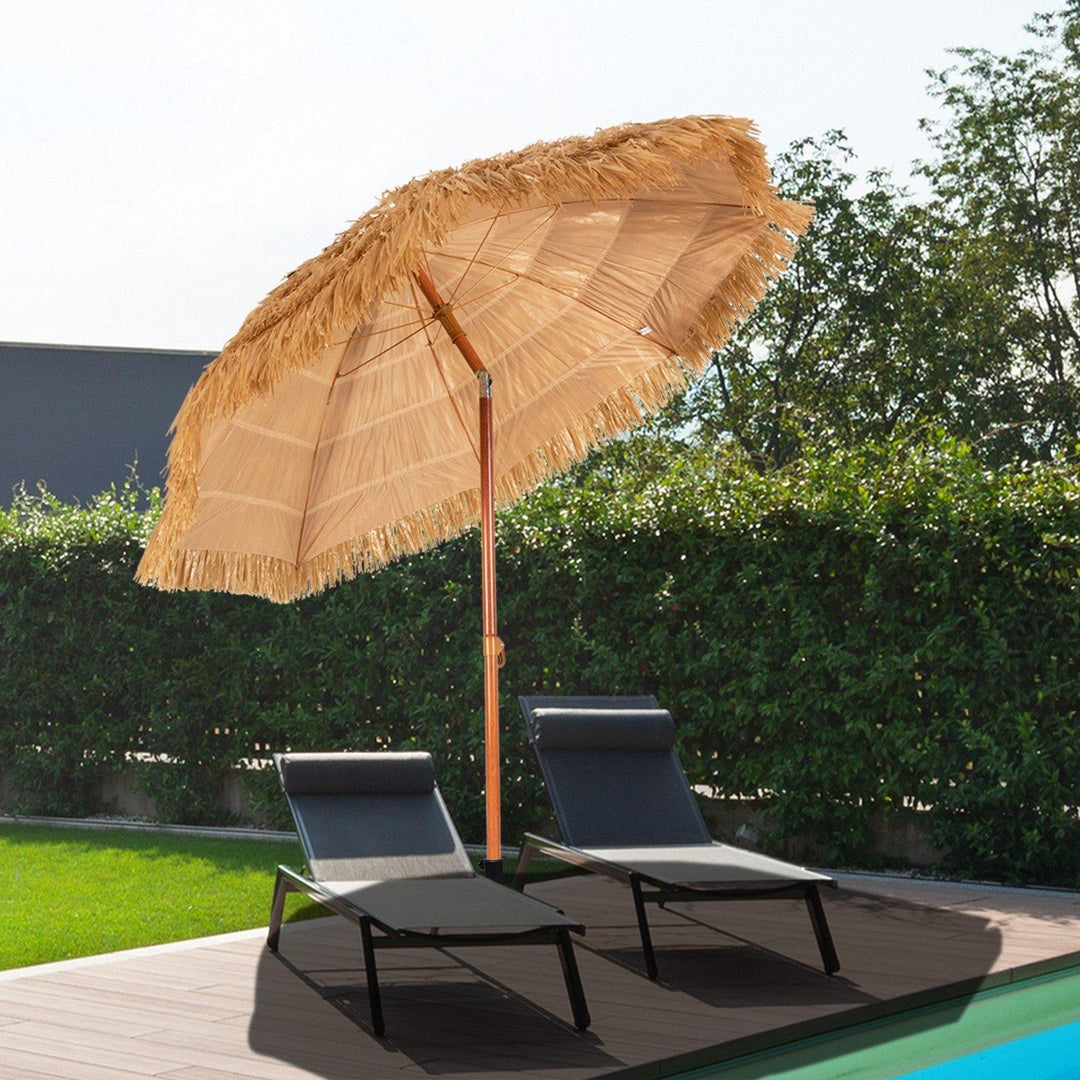 Giantex 6.5 ft Thatched Patio Umbrella, Hawaiian Tiki Umbrella