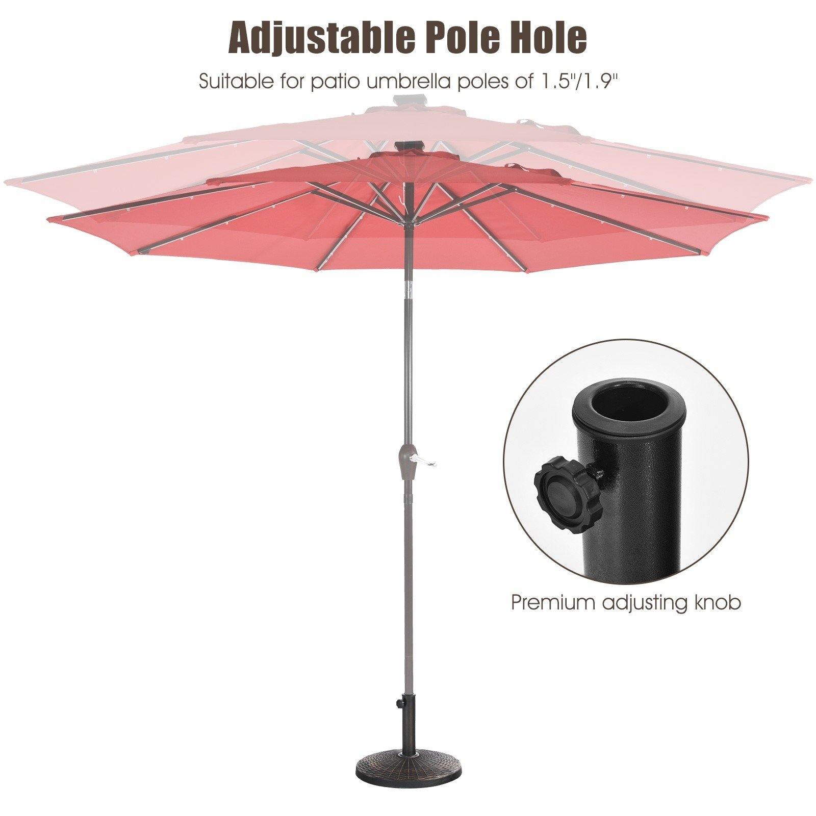 22 LBS Patio Umbrella Base, 18 Inch Round Outdoor Umbrella Stand - Giantexus