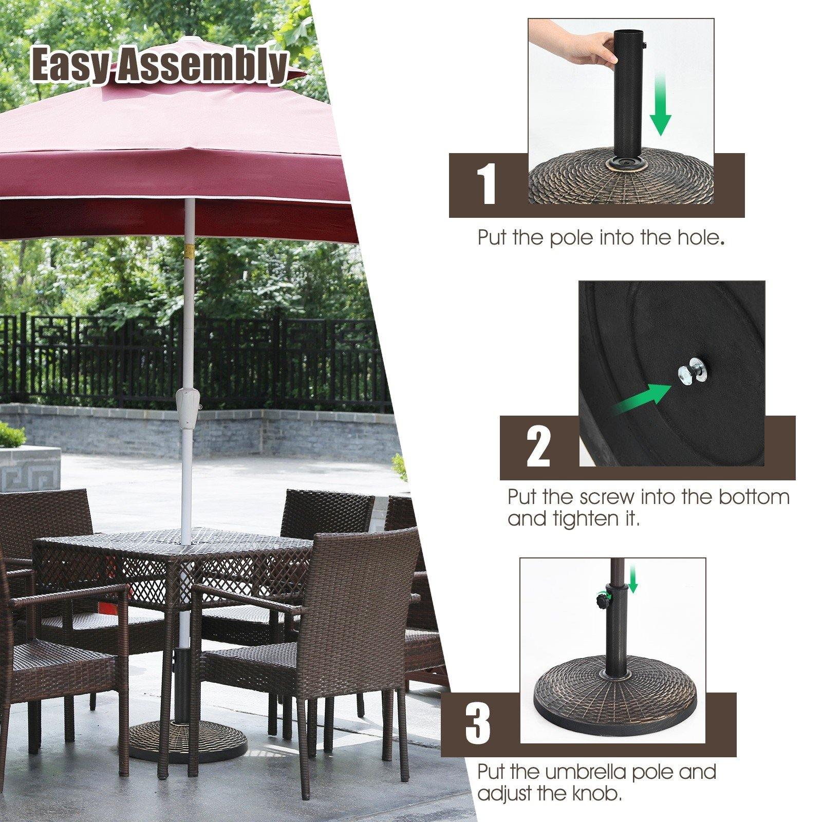 22 LBS Patio Umbrella Base, 18 Inch Round Outdoor Umbrella Stand - Giantexus
