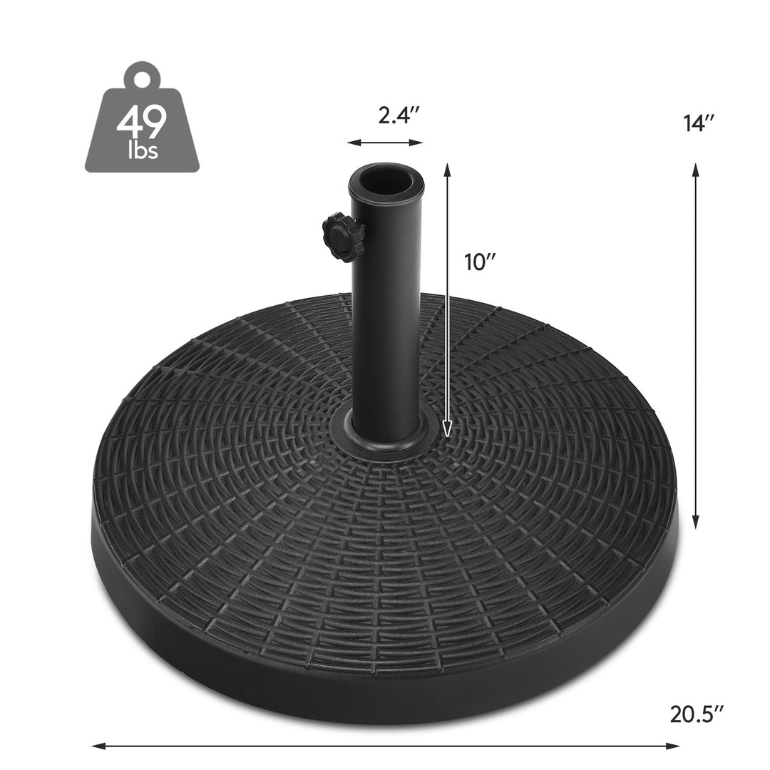 49 LBS Patio Umbrella Stand Black - Giantexus