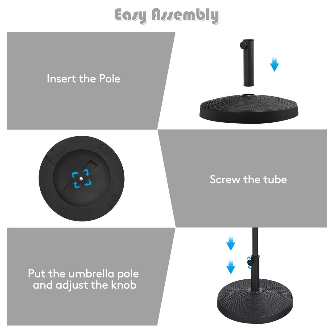 49 LBS Patio Umbrella Stand Black - Giantexus
