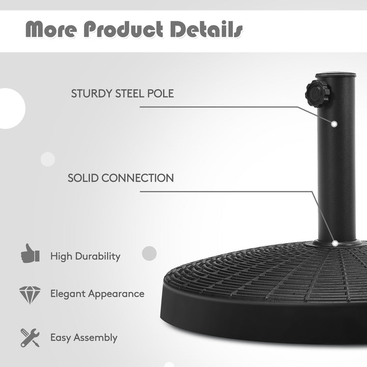 49 LBS Patio Umbrella Stand Black - Giantexus