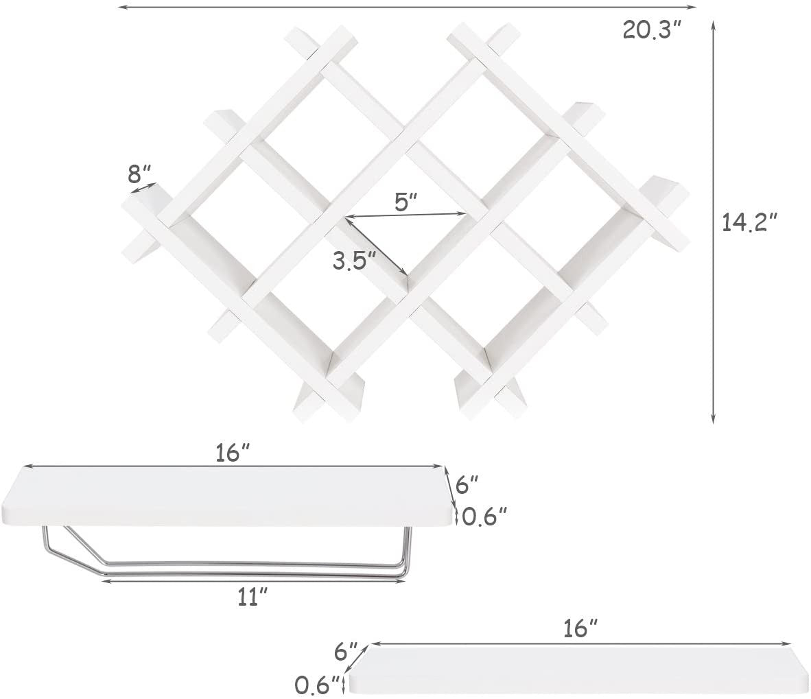Set of 5 Wall Mount Wine Rack Set - Giantexus