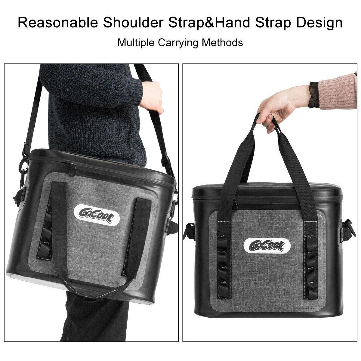 36 Can Soft Pack Cooler Insulated Soft Sided Cooler Bag Leak-Proof w/Easy-Pull Zippers (36 Cans) - Giantexus