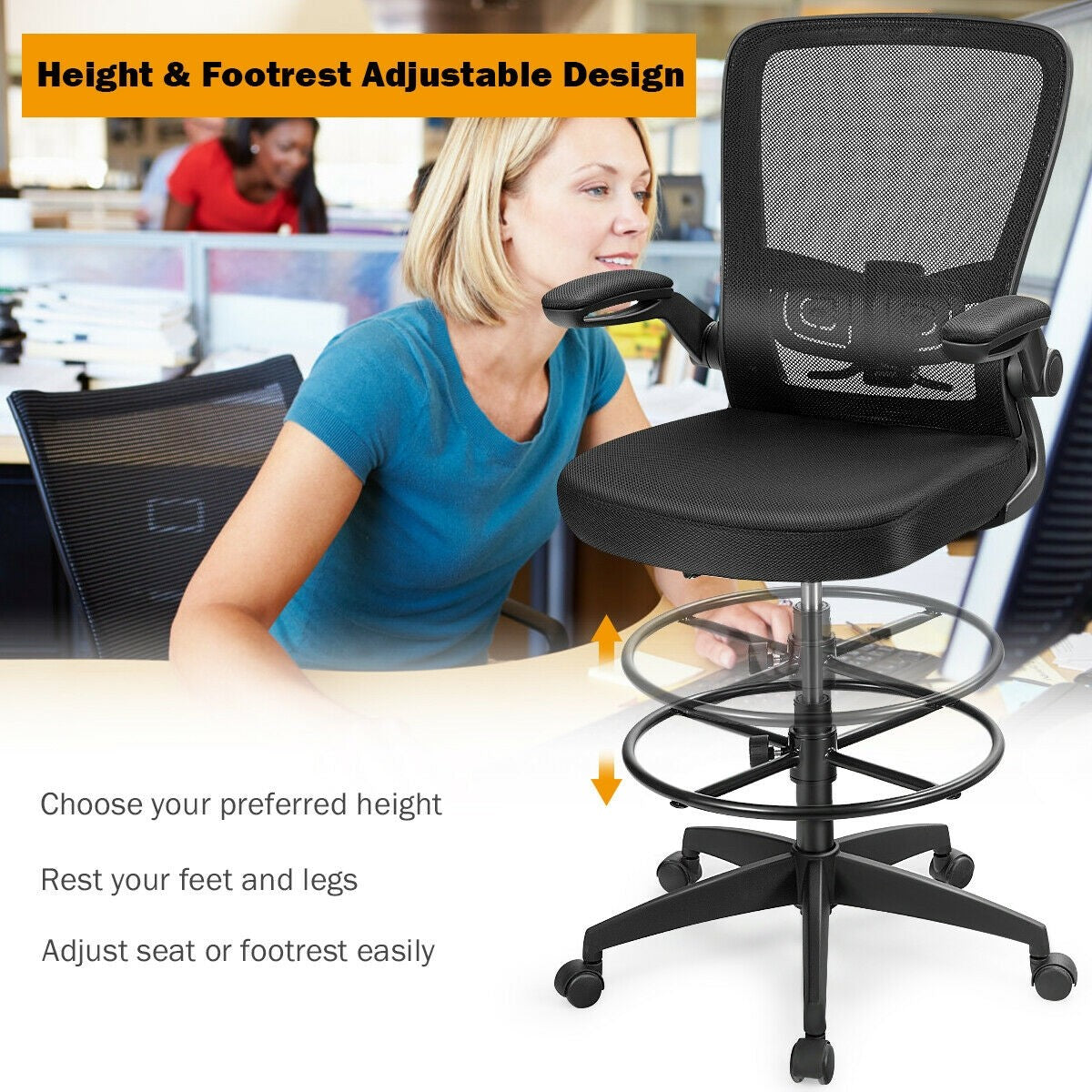 Drafting Chair High Back Office Chairs