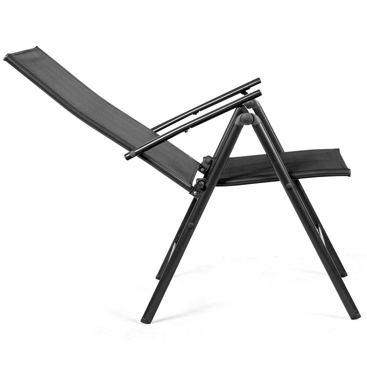 Giantex Set of 2 Patio Dining Chairs, Folding Outdoor Chairs (Black)