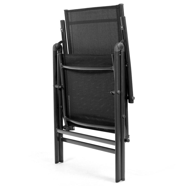 Giantex Set of 2 Patio Dining Chairs, Folding Outdoor Chairs (Black)