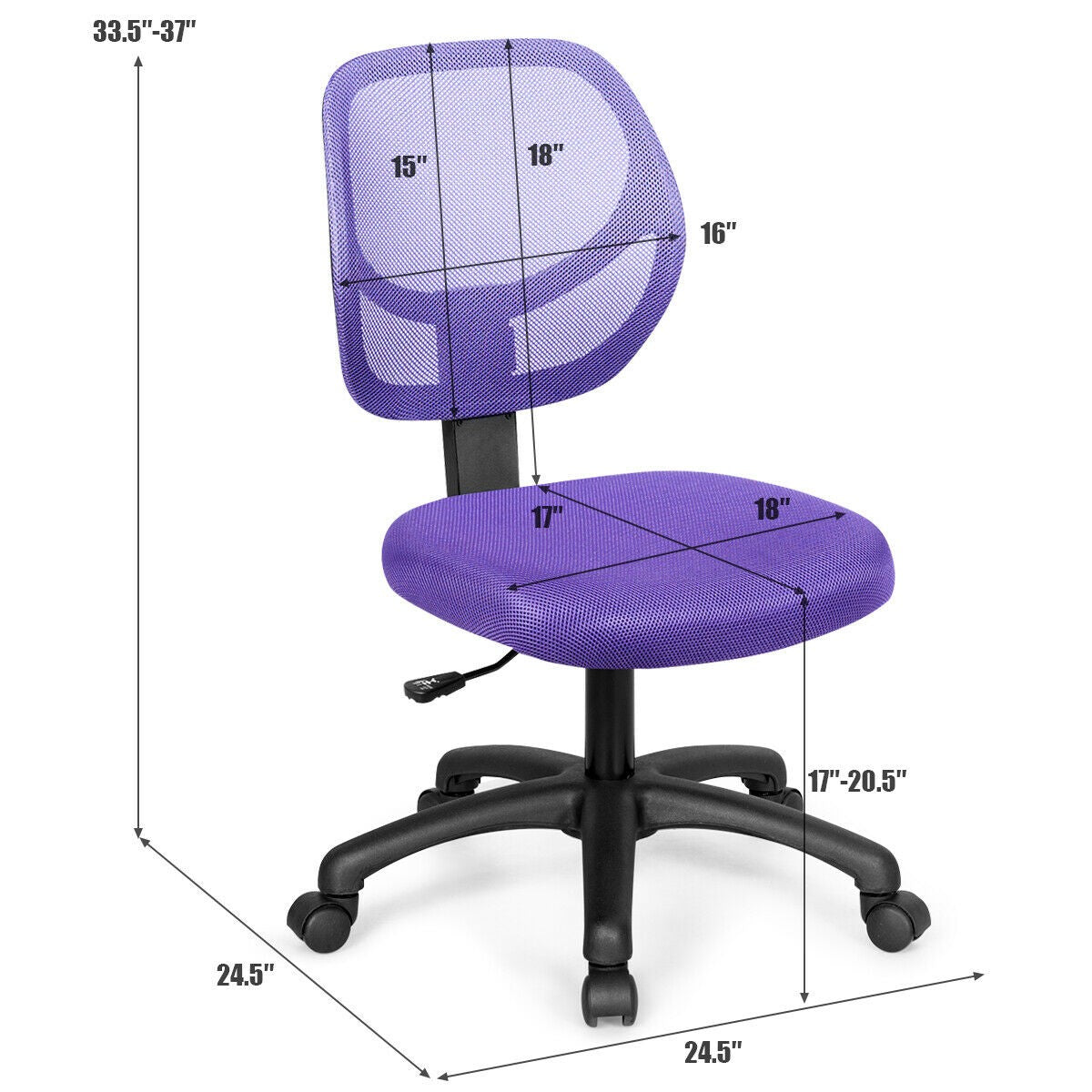 Kids Desk Chair, Mesh Teens Computer Chair with Wheels