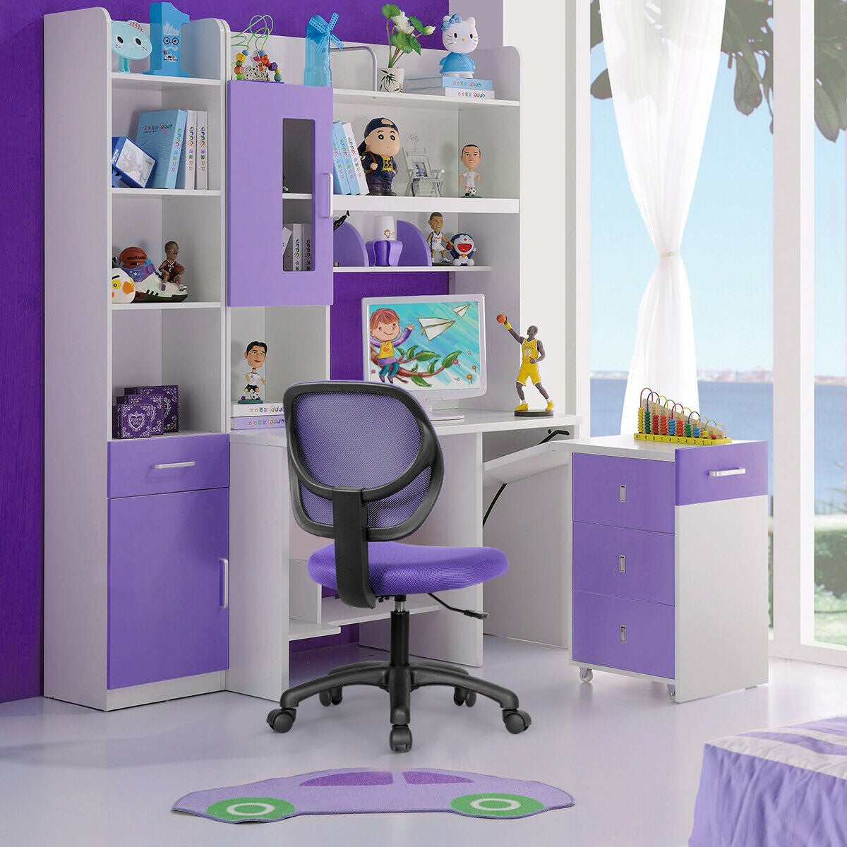 Kids Desk Chair, Mesh Teens Computer Chair with Wheels
