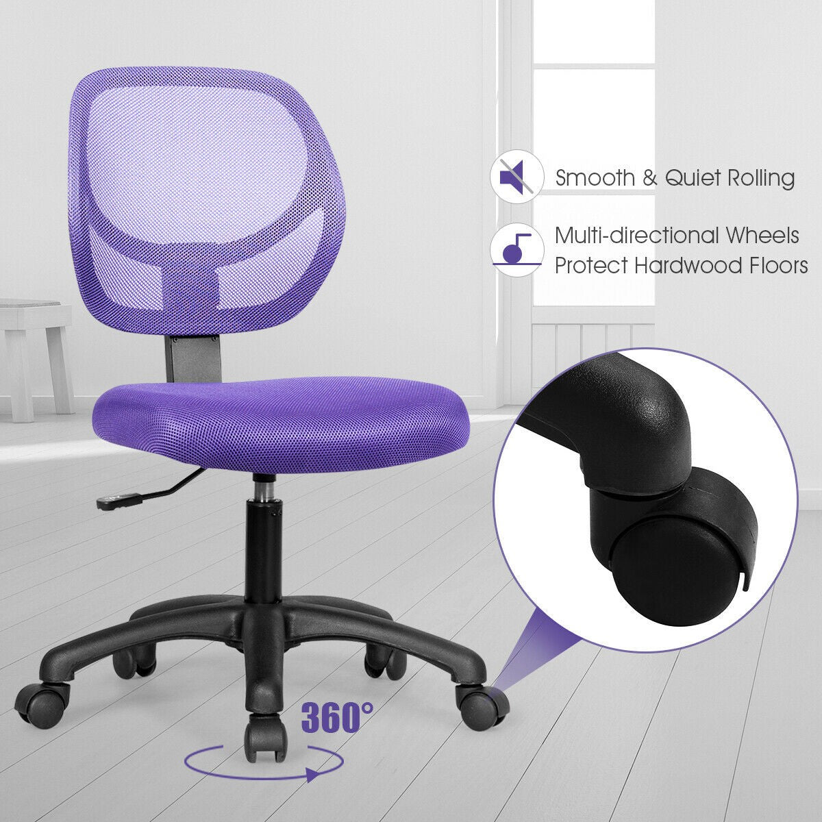 Kids Desk Chair, Mesh Teens Computer Chair with Wheels