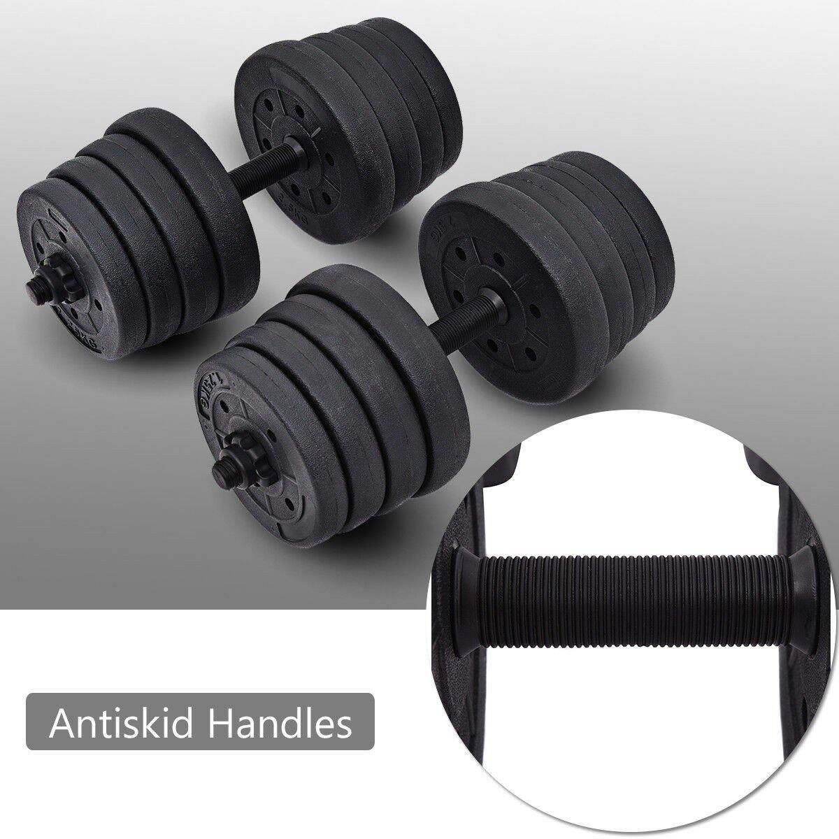 Giantex 66LB Weight Dumbbell Set Adjustable Cap Gym Barbell - Giantexus