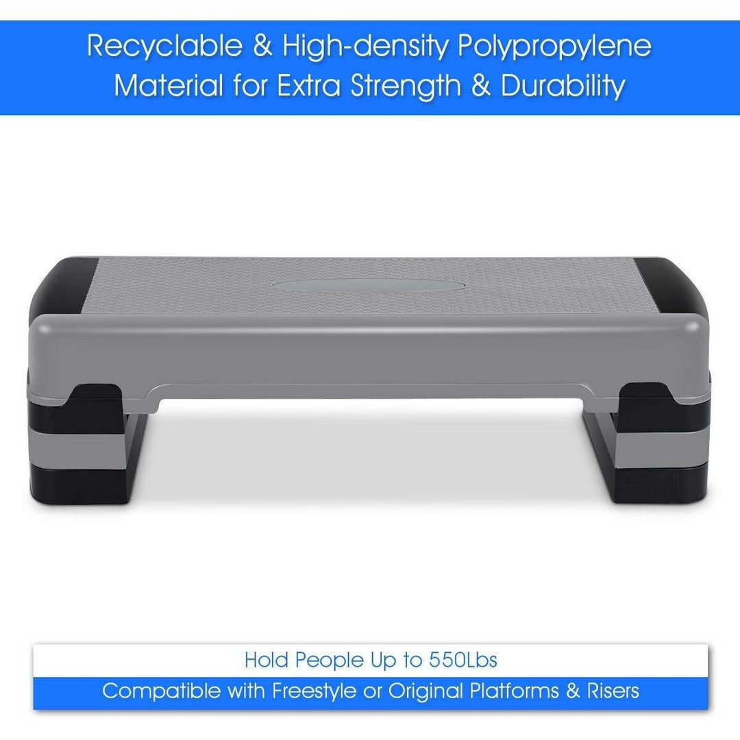 Giantex 35" Aerobic Step, Non-Slip Surface, Height-Adjustable 6" - 8" - 10" Step Aerobics Platform - Giantexus